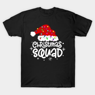 Christmas Squad Santa Hat Lights Family Matching Pajama T-Shirt